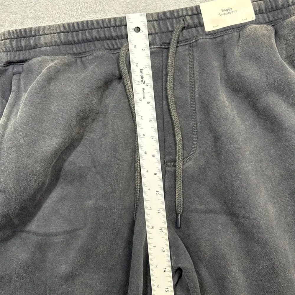Hollister Baggy Sweatpants Men Large Washed Black Spider Embroidered